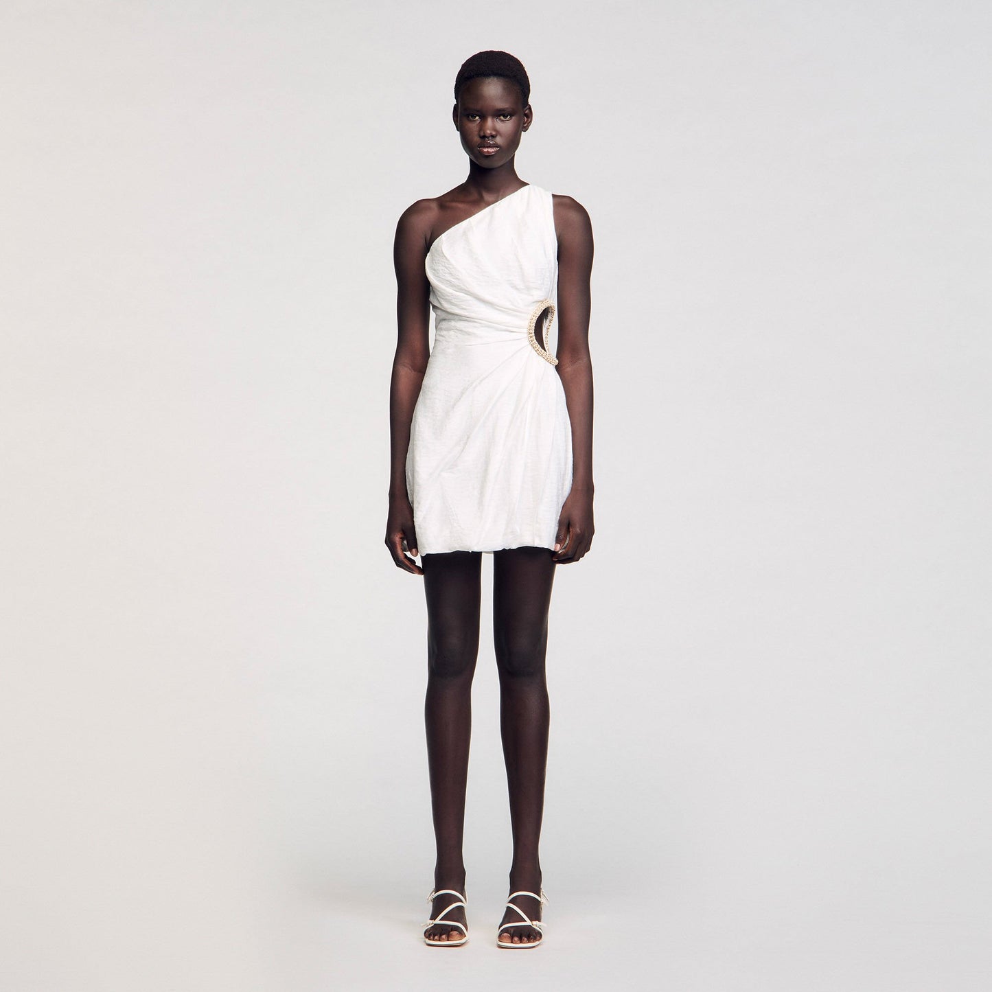 Sandro Mini asymmetrical dress White