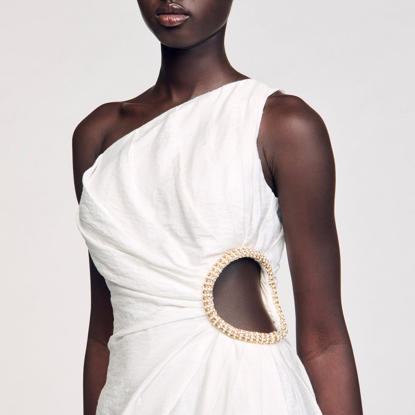 Sandro Mini asymmetrical dress White