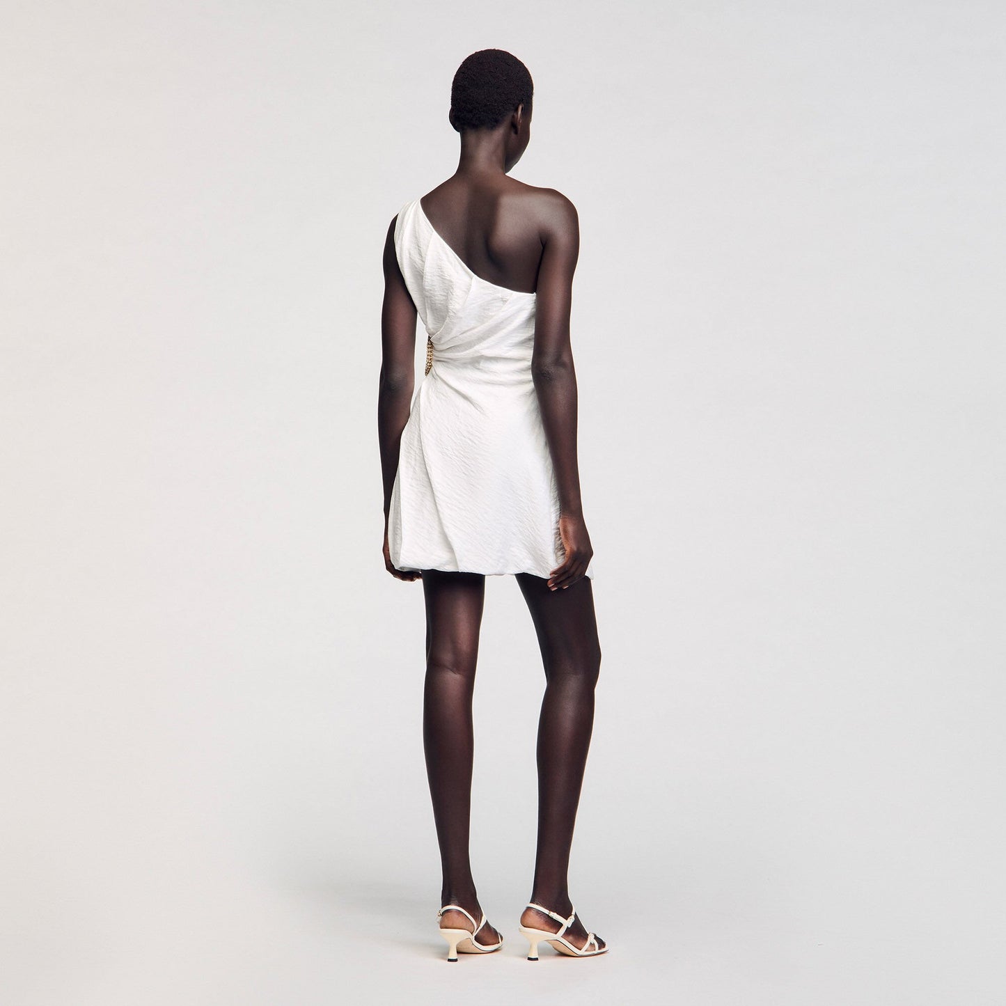 Sandro Mini asymmetrical dress White