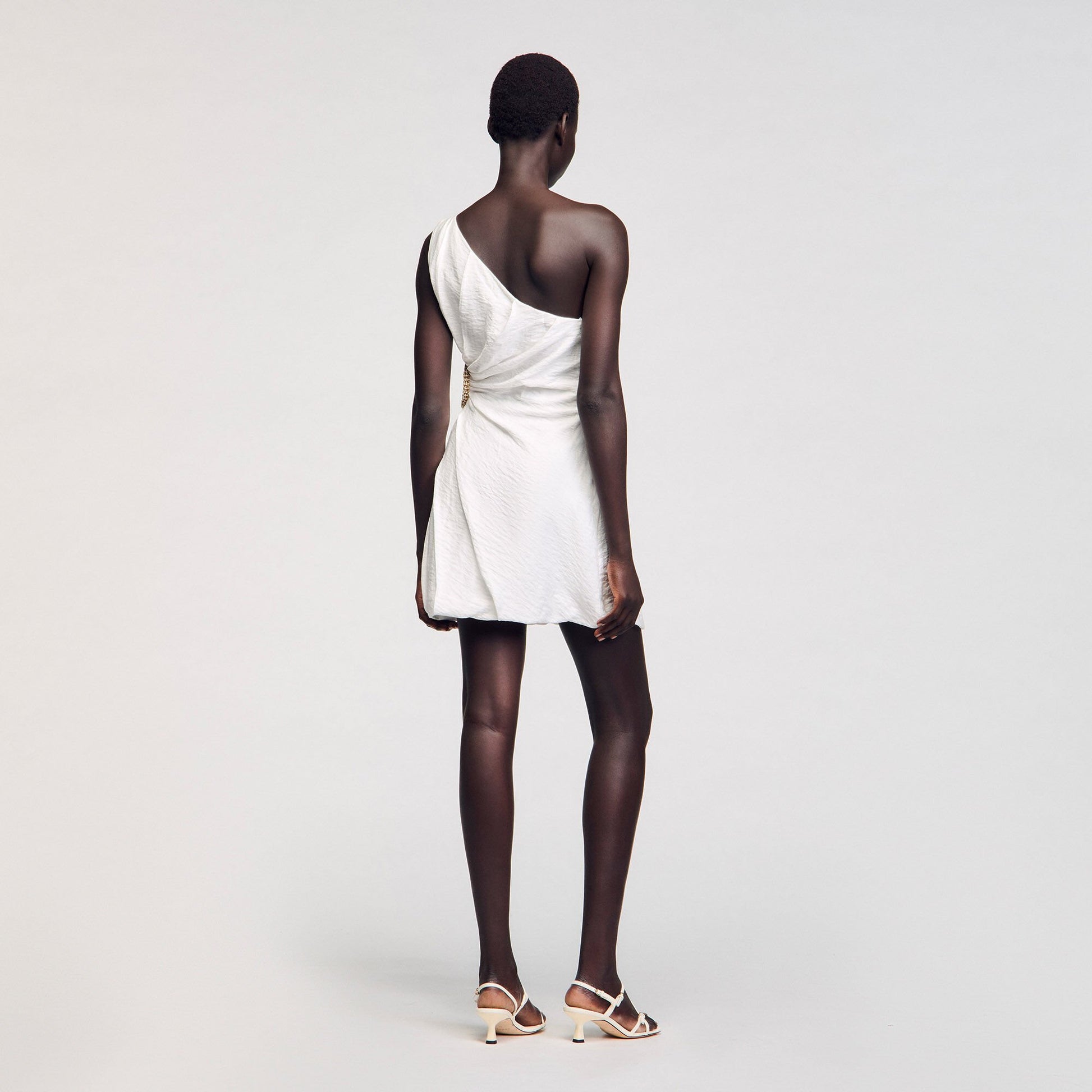 Sandro Mini asymmetrical dress White