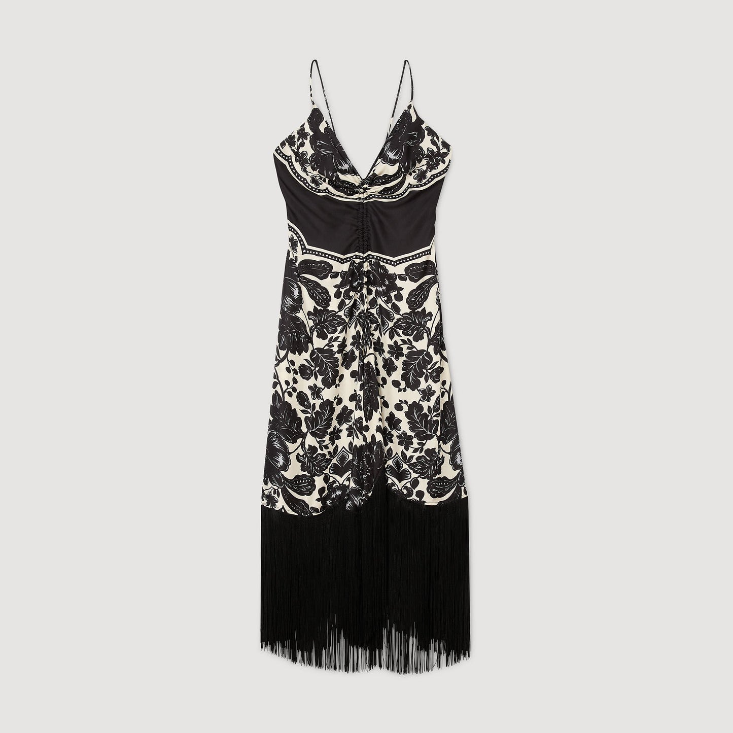 Sandro Floral print maxi dress Ecru / Black