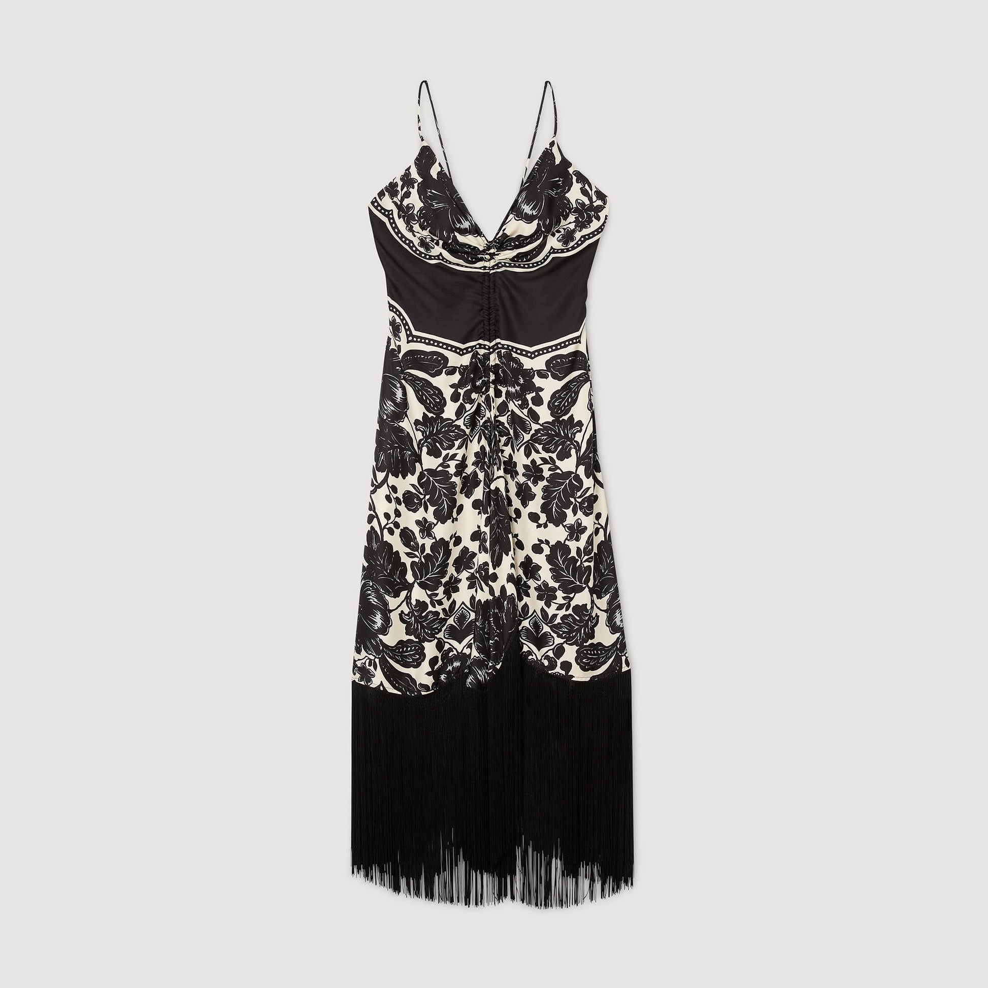 Sandro Floral print maxi dress Ecru / Black