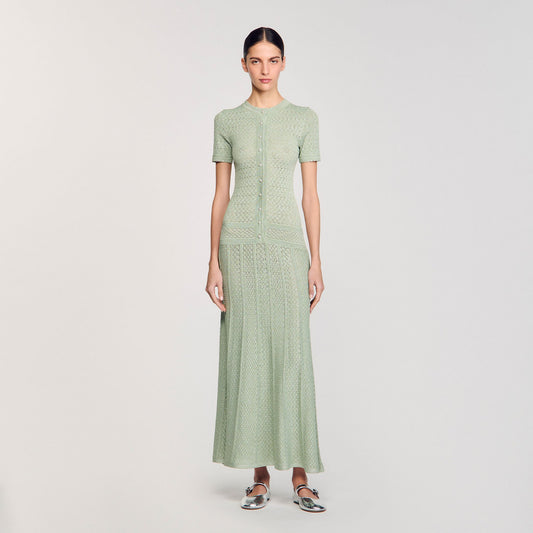 Sandro Knit maxi dress Almond Green