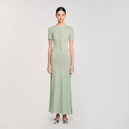 Sandro Knit maxi dress Almond Green