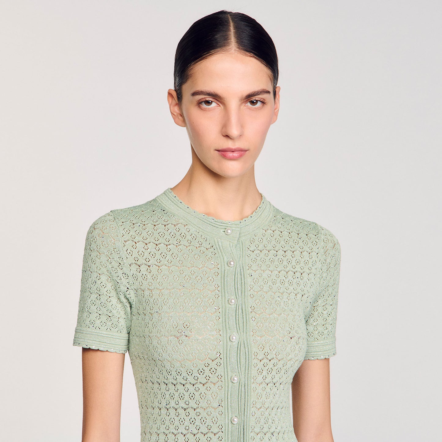 Sandro Knit maxi dress Almond Green