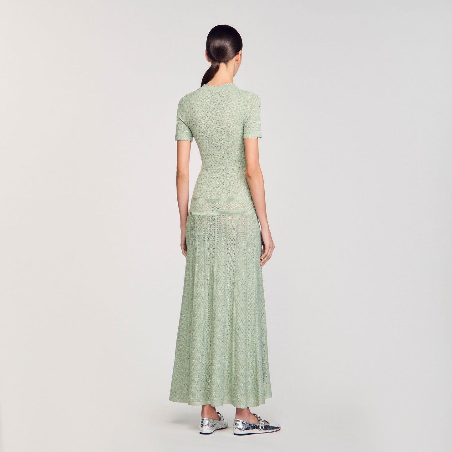 Sandro Knit maxi dress Almond Green