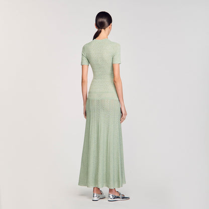 Sandro Knit maxi dress Almond Green