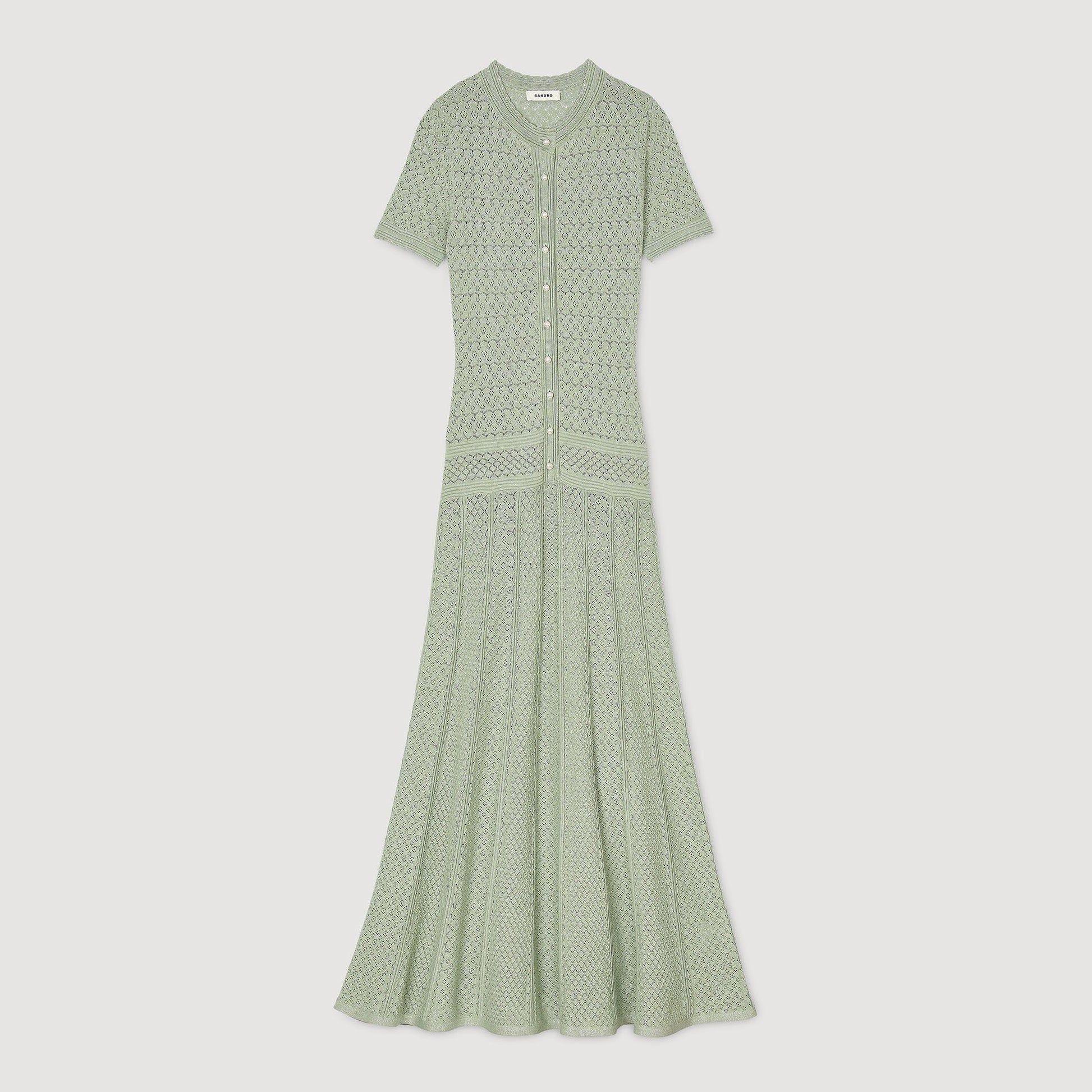 Sandro Knit maxi dress Almond Green