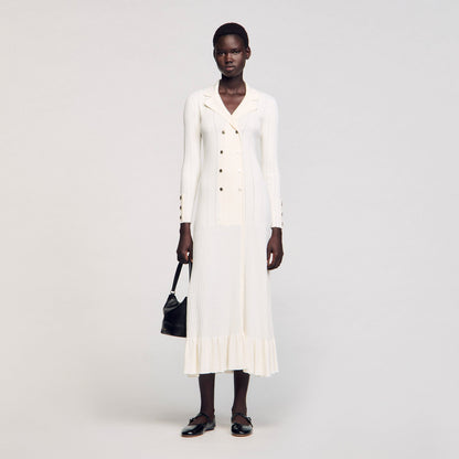 Sandro Knit maxi dress Ecru