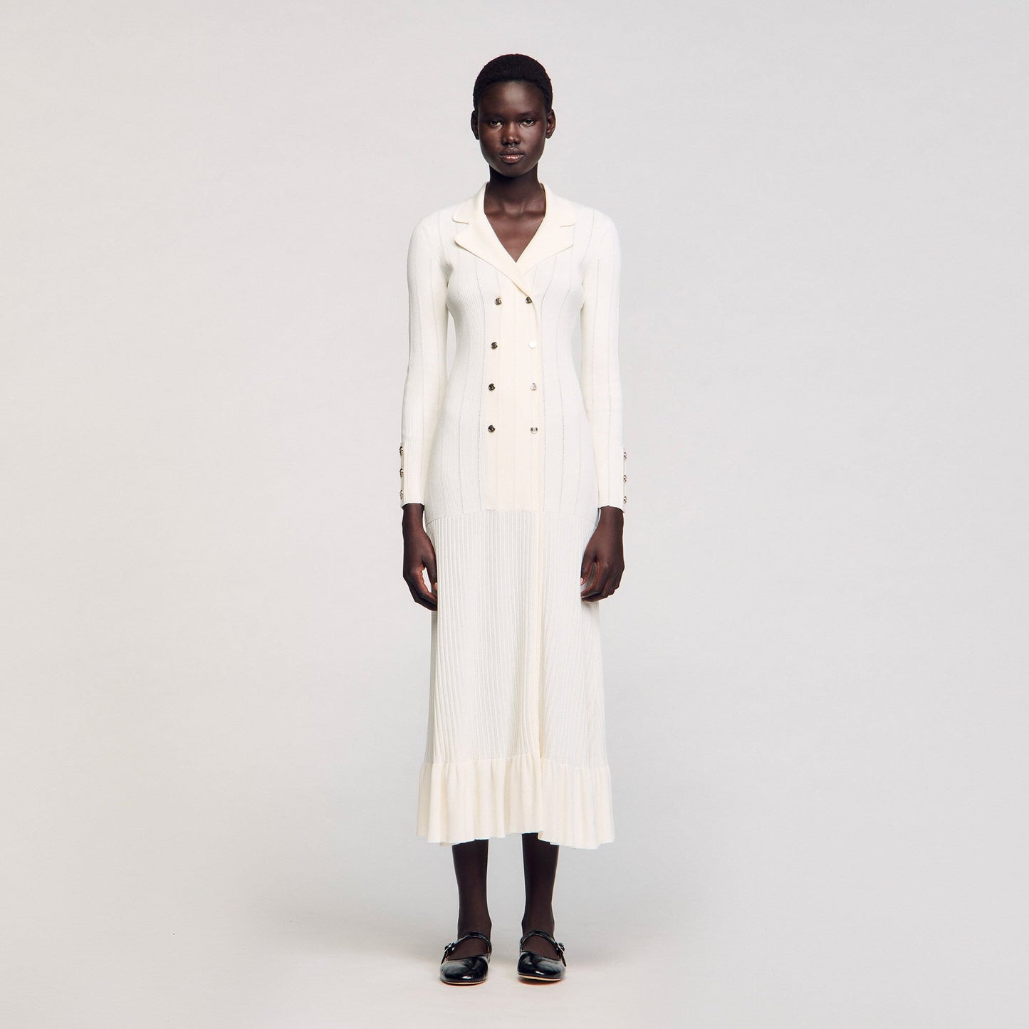 Sandro Knit maxi dress Ecru