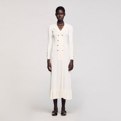 Sandro Knit maxi dress Ecru