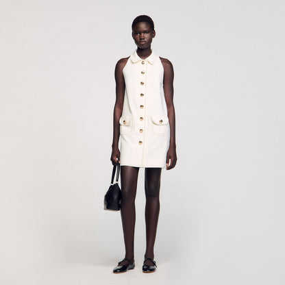 Sandro Peter Pan collar mini dress Ecru