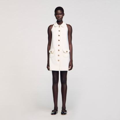 Sandro Peter Pan collar mini dress Ecru