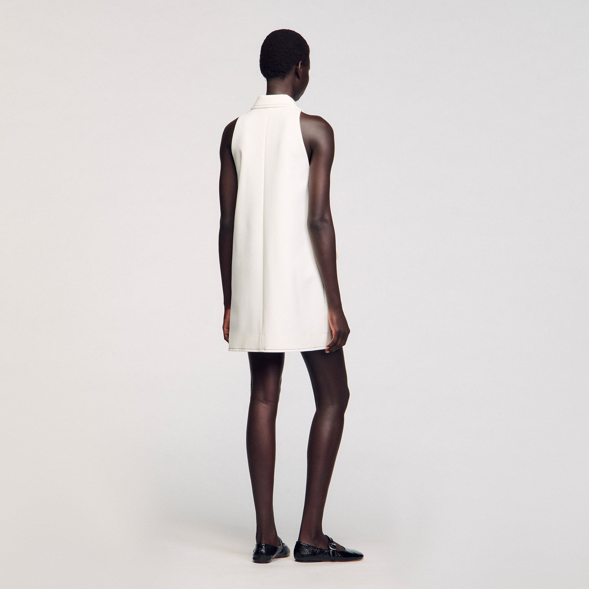 Sandro Peter Pan collar mini dress Ecru