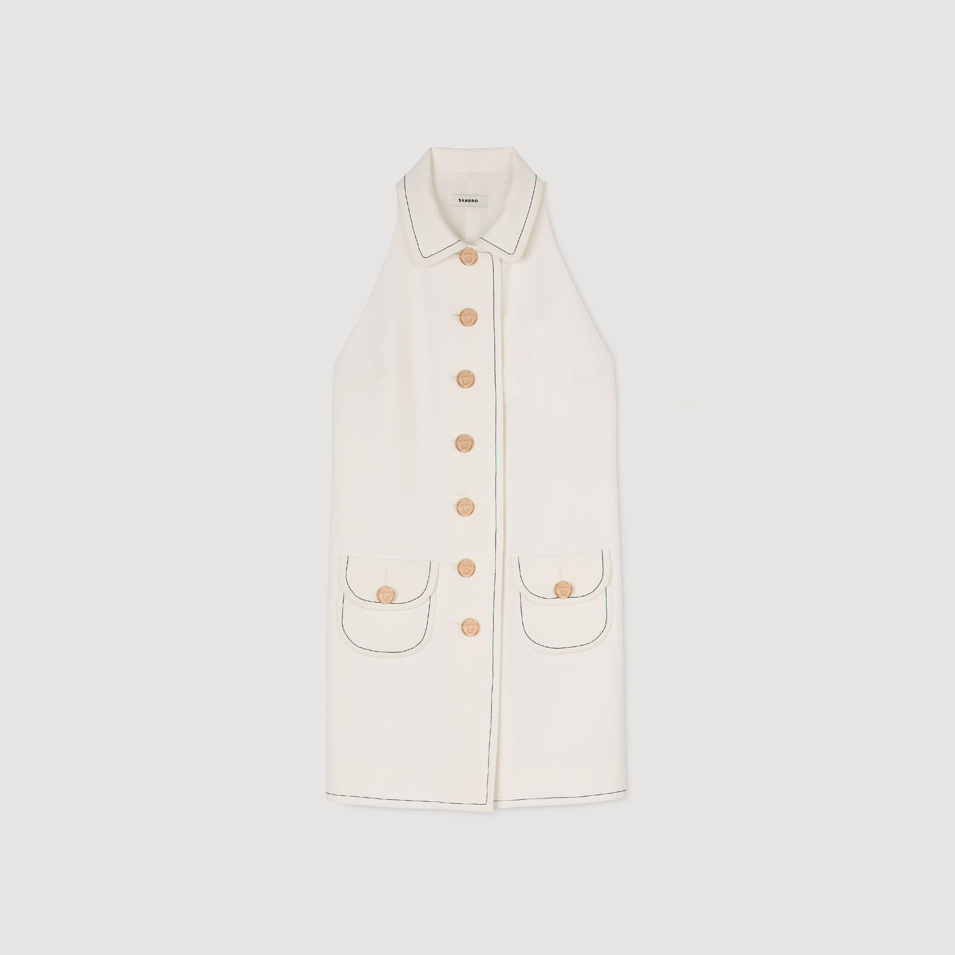 Sandro Peter Pan collar mini dress Ecru