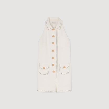 Sandro Peter Pan collar mini dress Ecru