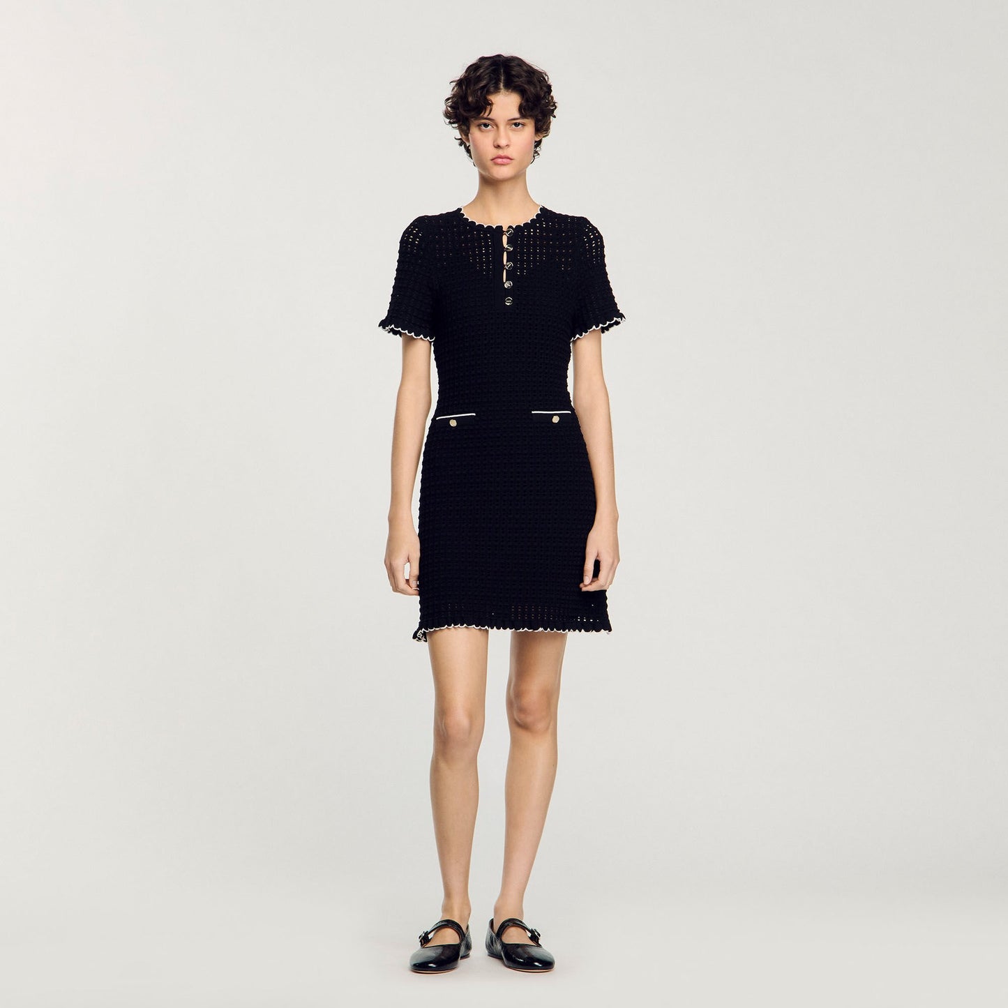 Sandro Mini knit dress Black