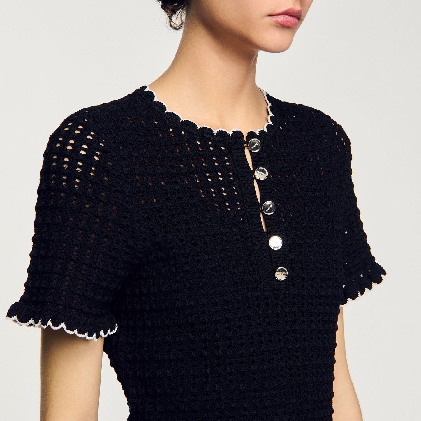 Sandro Mini knit dress Black