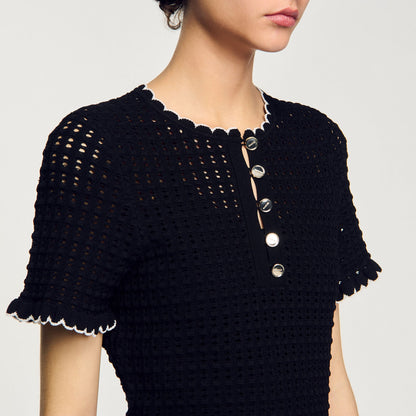 Sandro Mini knit dress Black