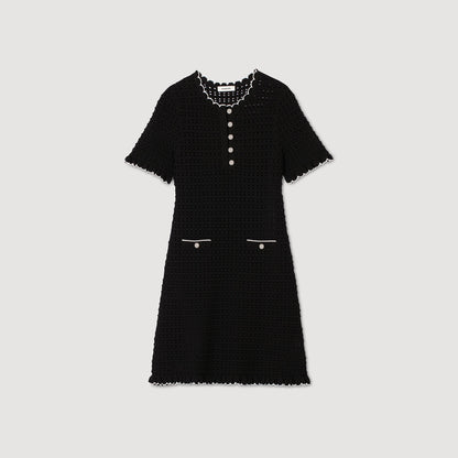 Sandro Mini knit dress Black