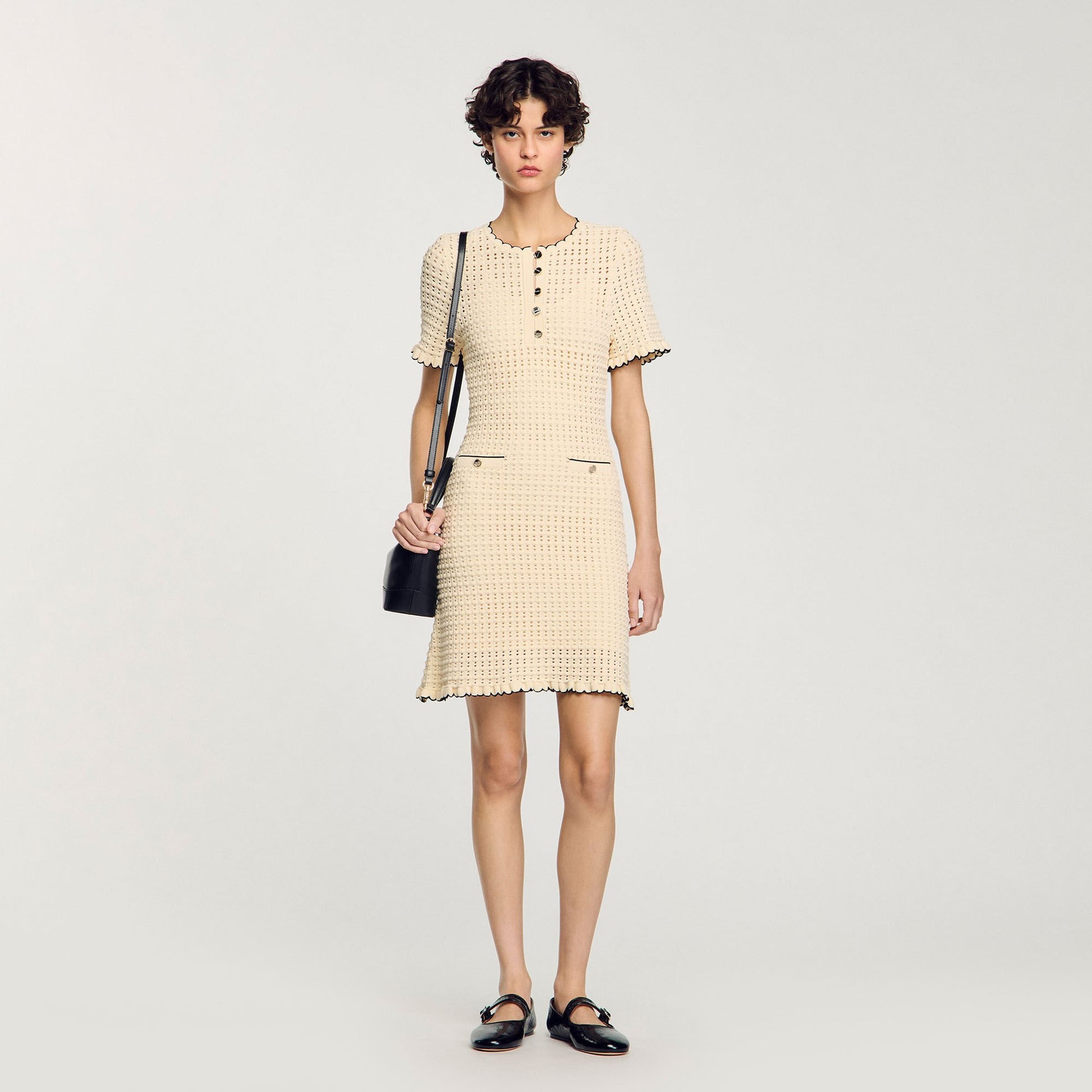 Sandro Mini knit dress Vanilla