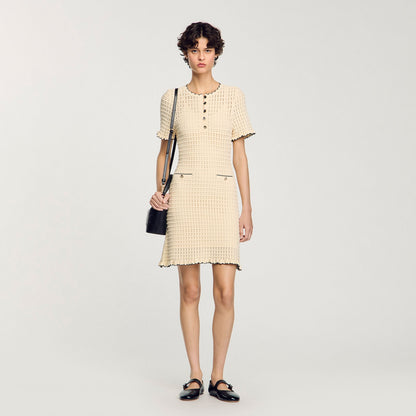 Sandro Mini knit dress Vanilla