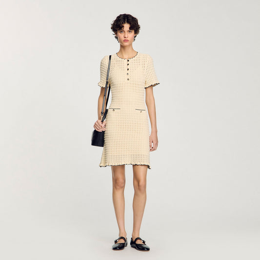 Sandro Mini knit dress Vanilla