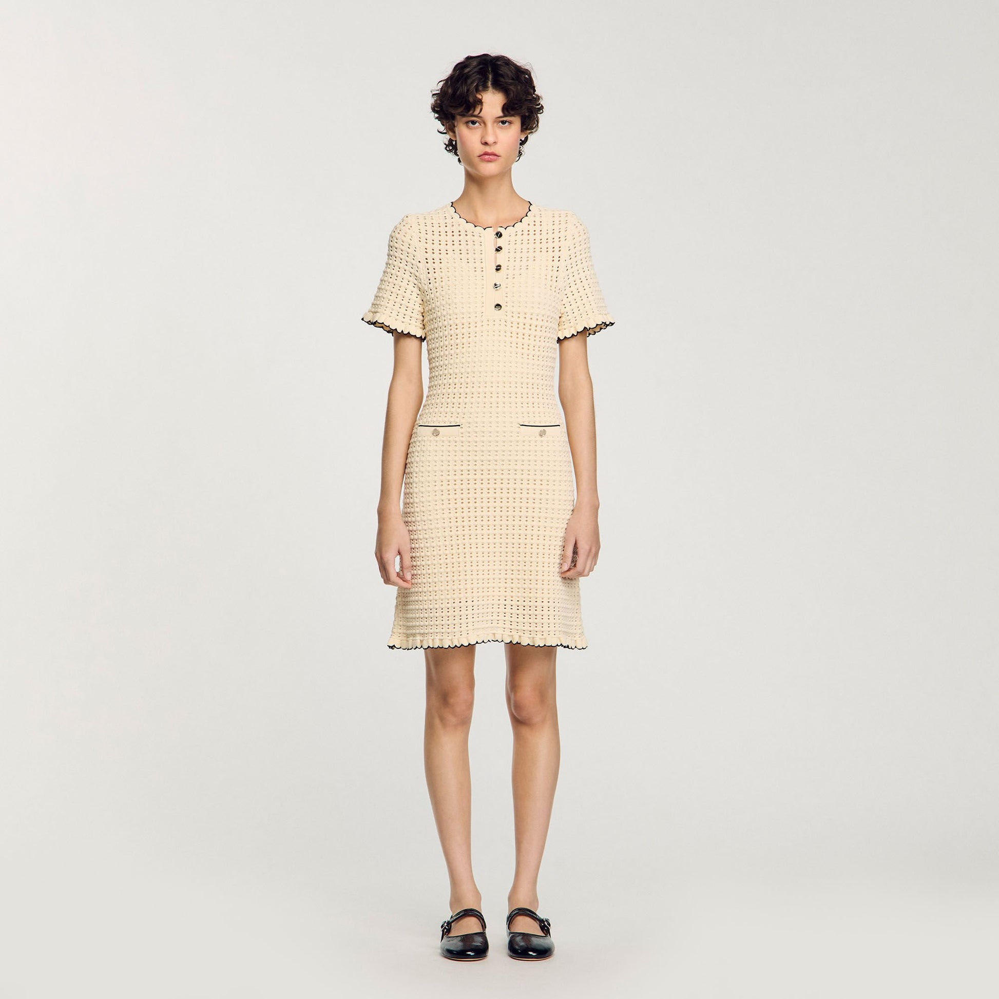 Sandro Mini knit dress Vanilla