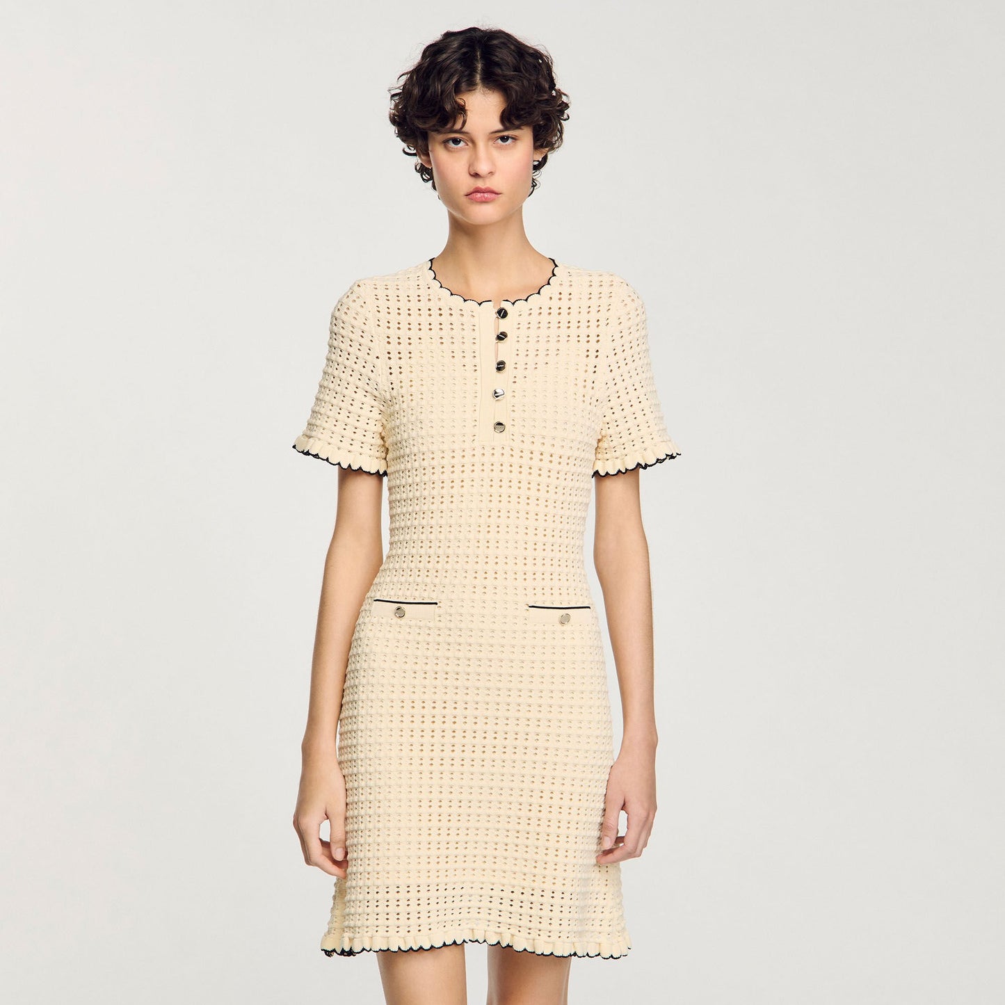 Sandro Mini knit dress Vanilla