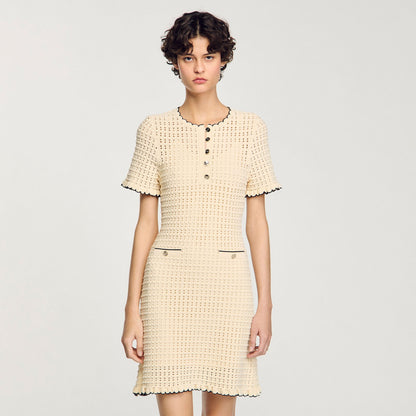 Sandro Mini knit dress Vanilla