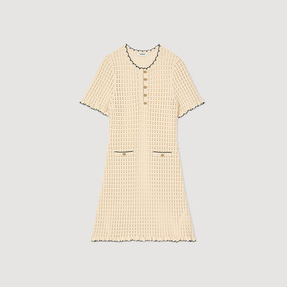 Sandro Mini knit dress Vanilla
