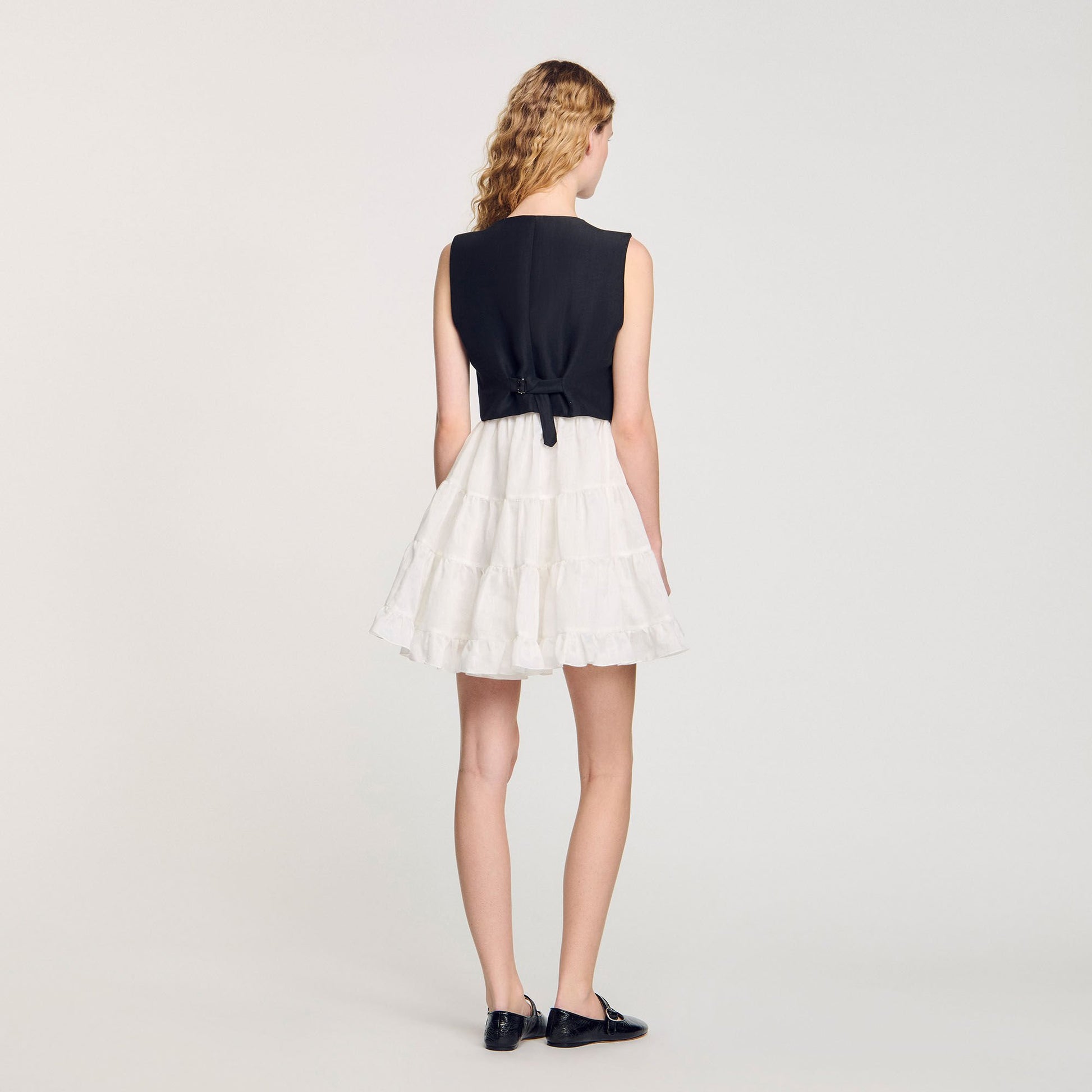 Sandro Two-tone mini dress Black / Ecru