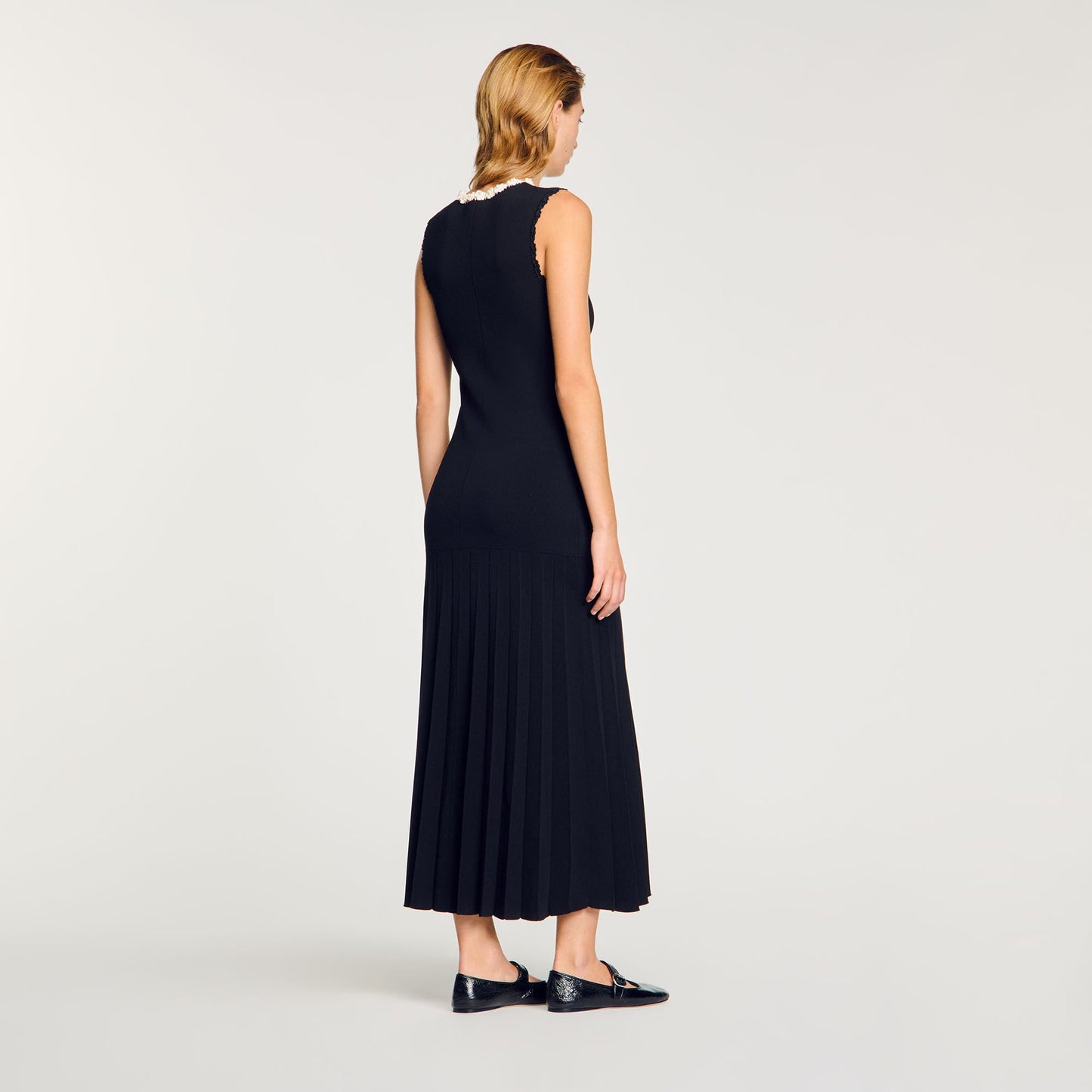 Sandro Maxi dress with crochet detailing Black