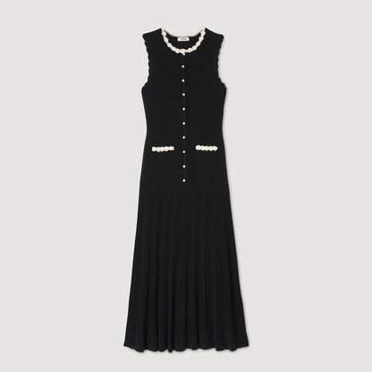 Sandro Maxi dress with crochet detailing Black