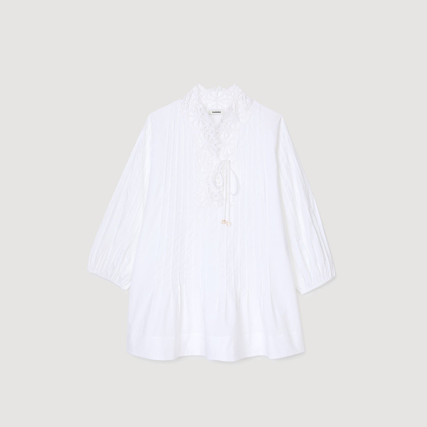 Sandro Mini dress with lace detail White