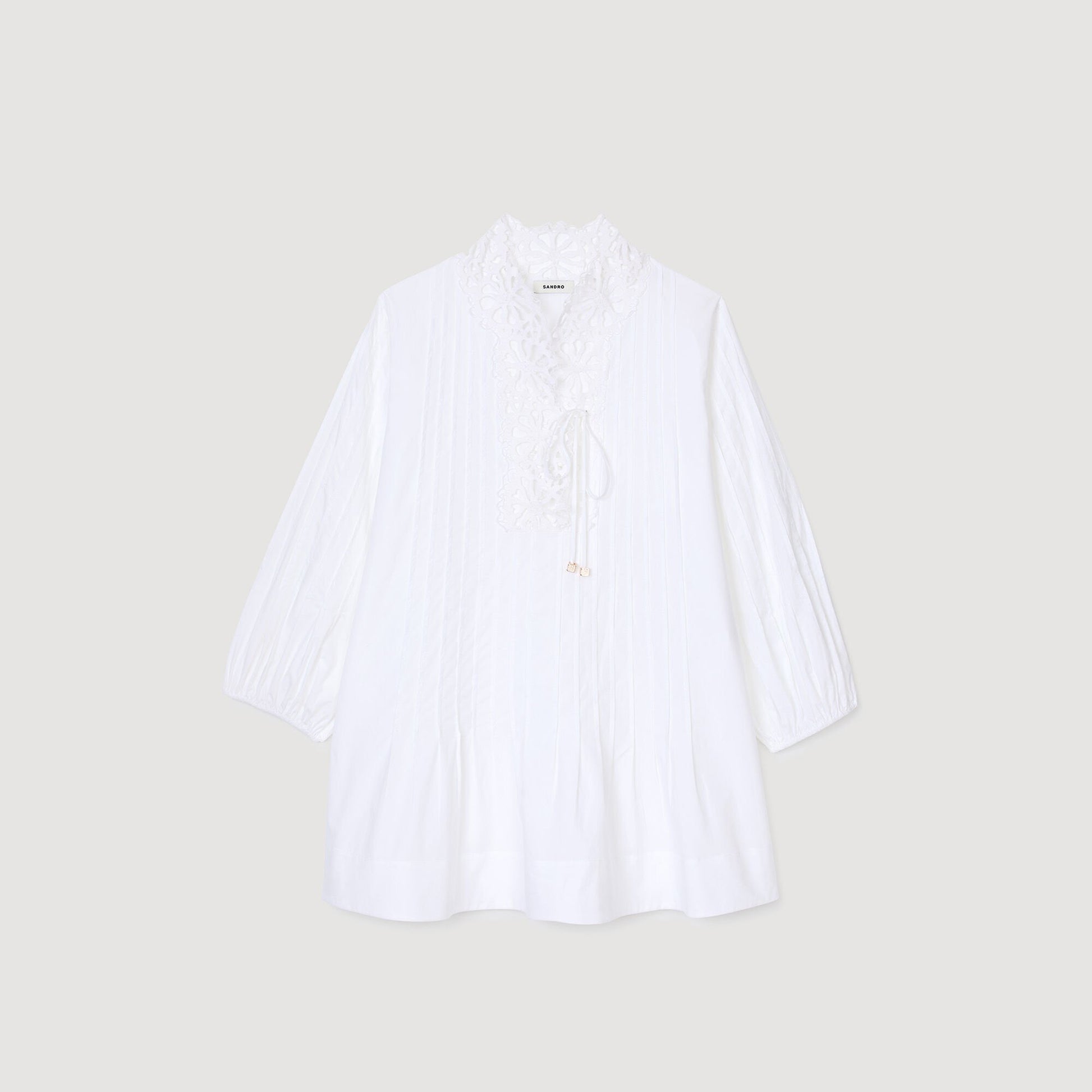 Sandro Mini dress with lace detail White