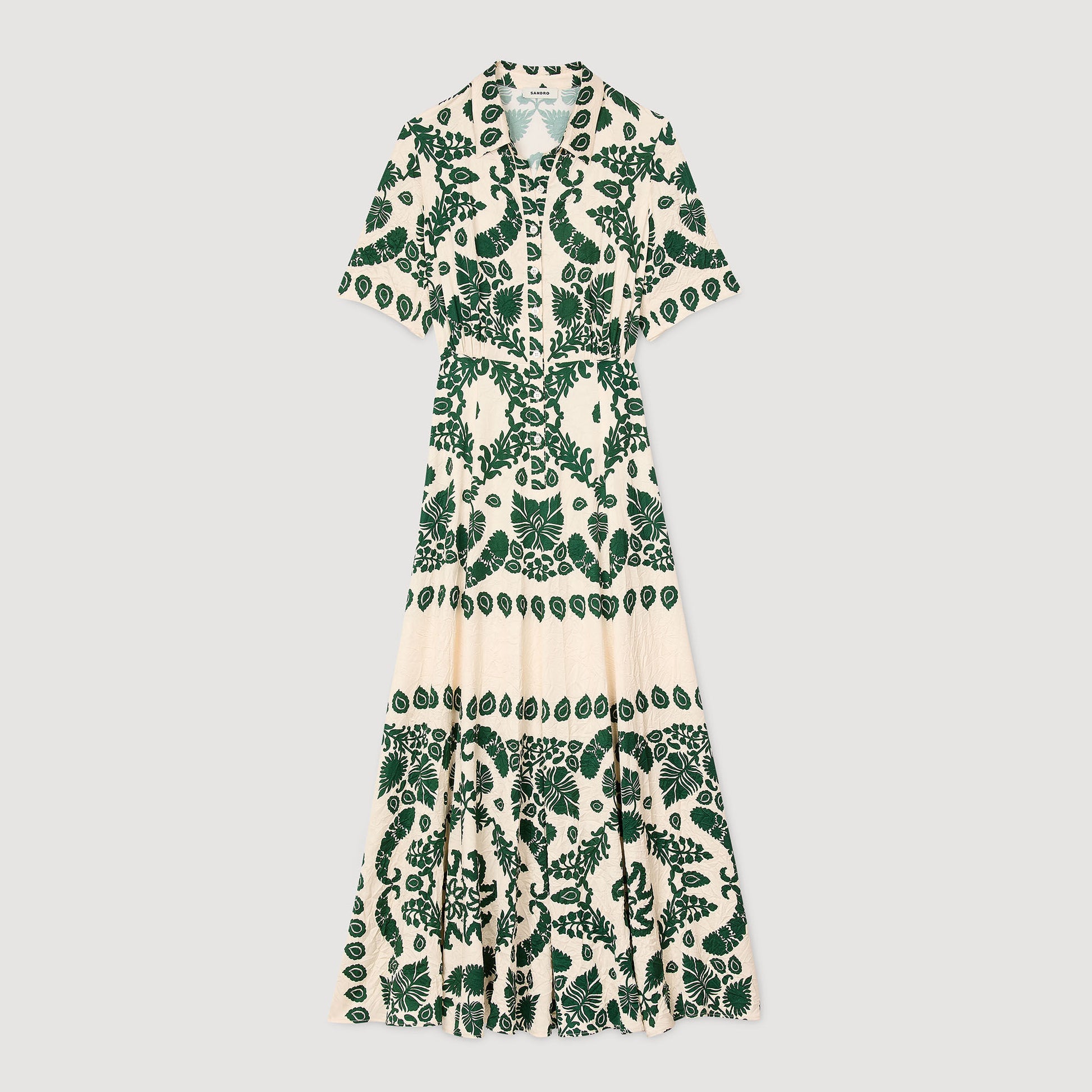 Sandro Floral print maxi dress Ecru / Green
