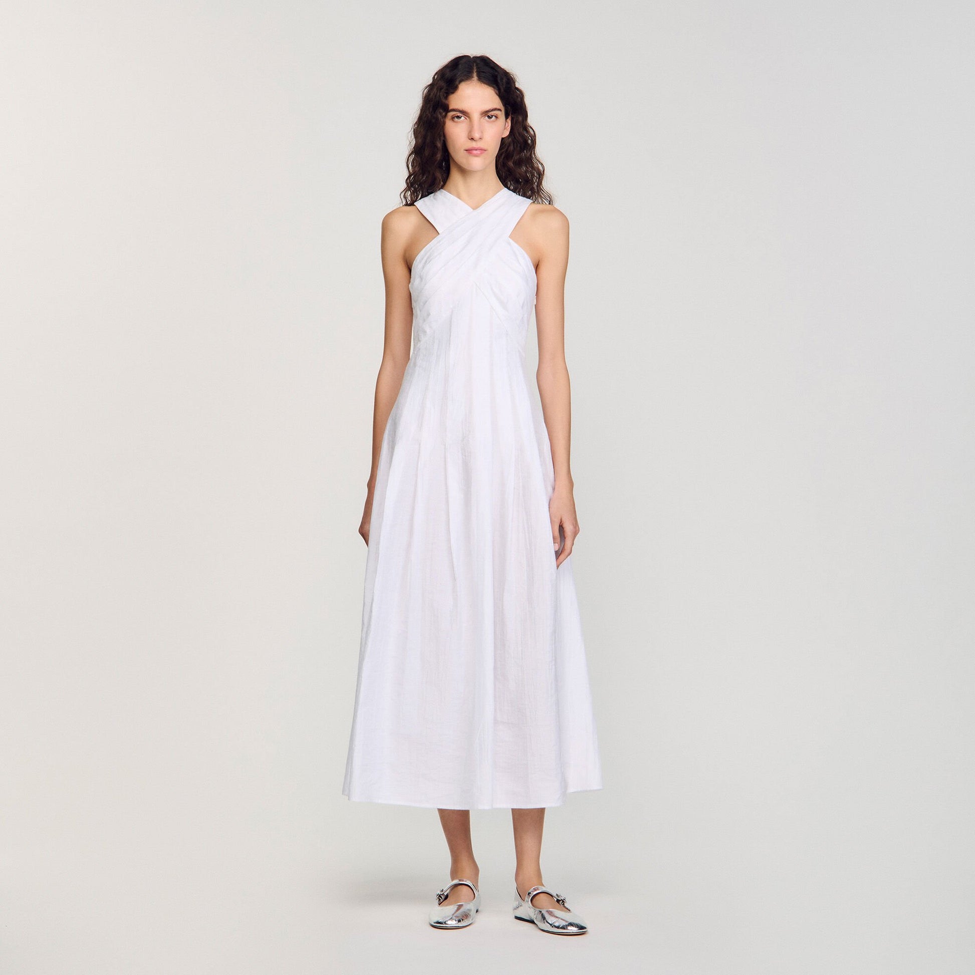 Sandro Wrap maxi dress White