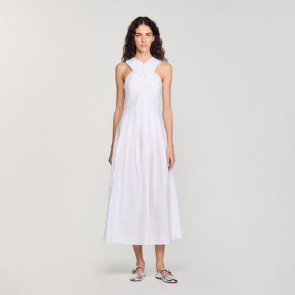 Sandro Wrap maxi dress White