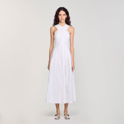 Sandro Wrap maxi dress White