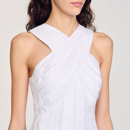 Sandro Wrap maxi dress White