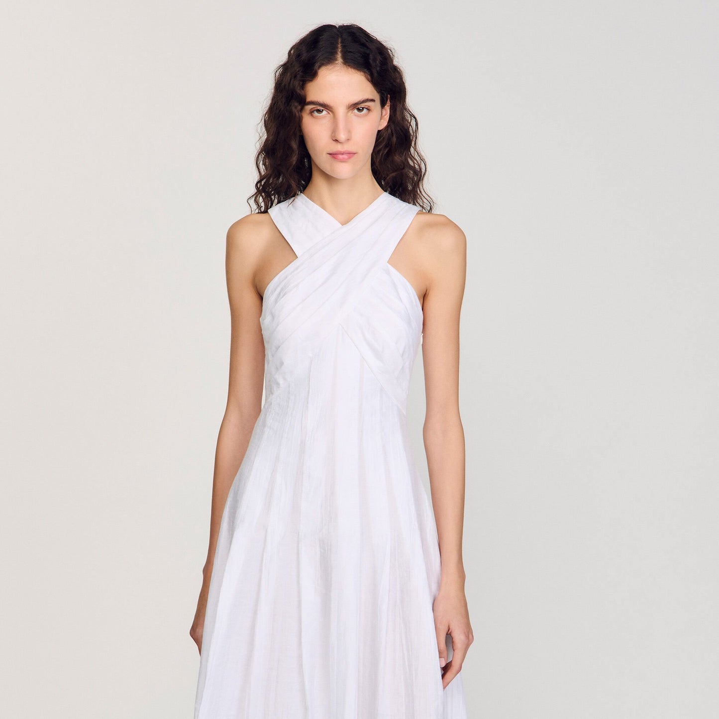 Sandro Wrap maxi dress White