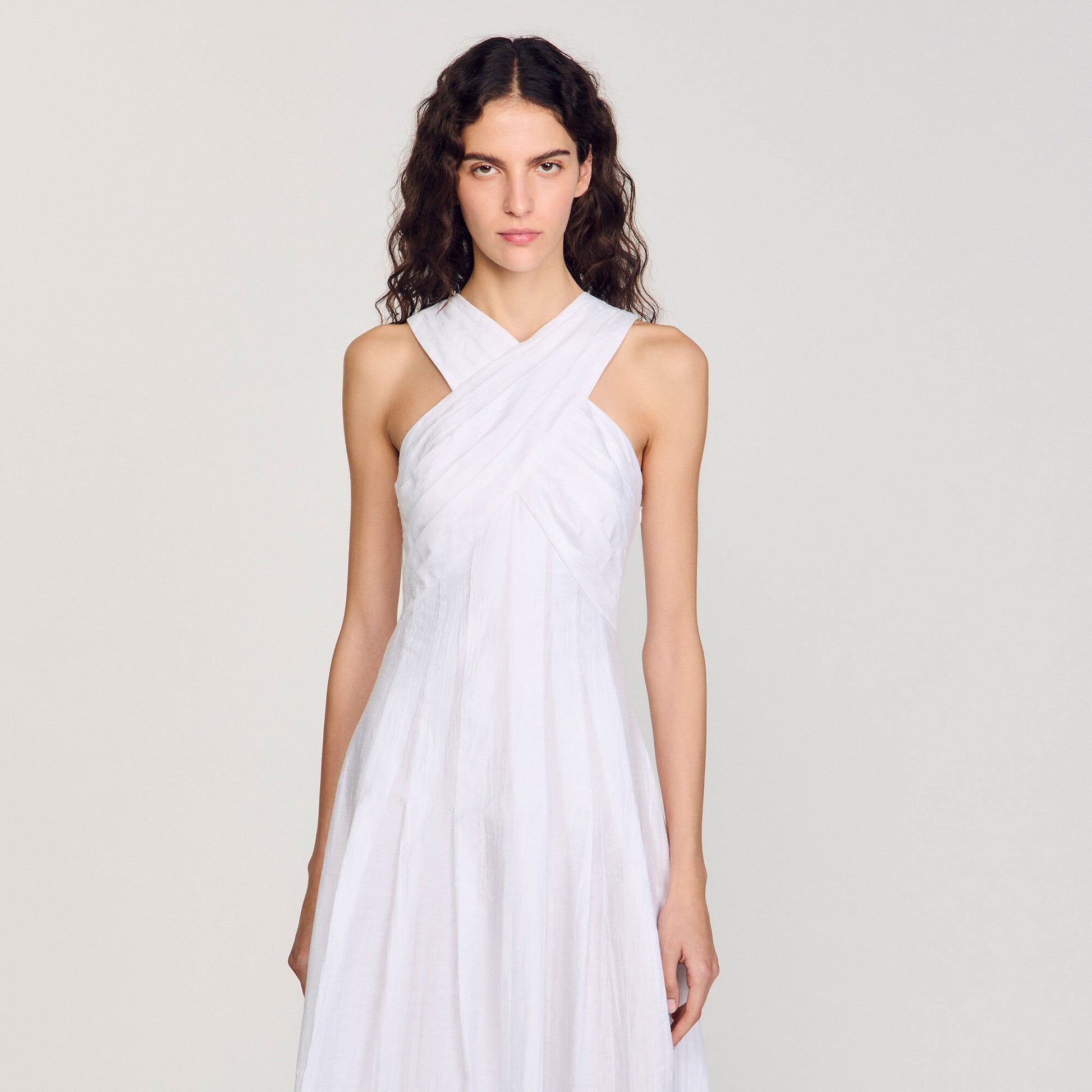 Sandro Wrap maxi dress White