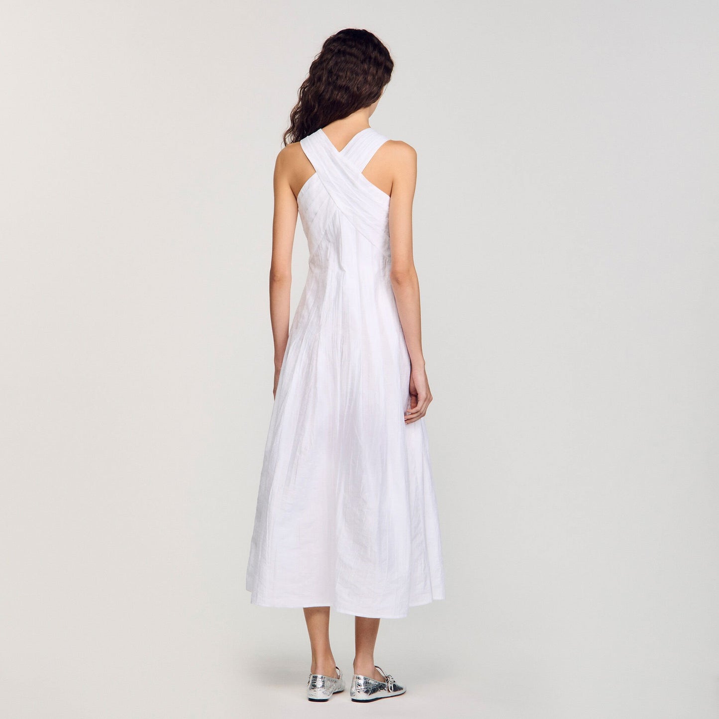 Sandro Wrap maxi dress White