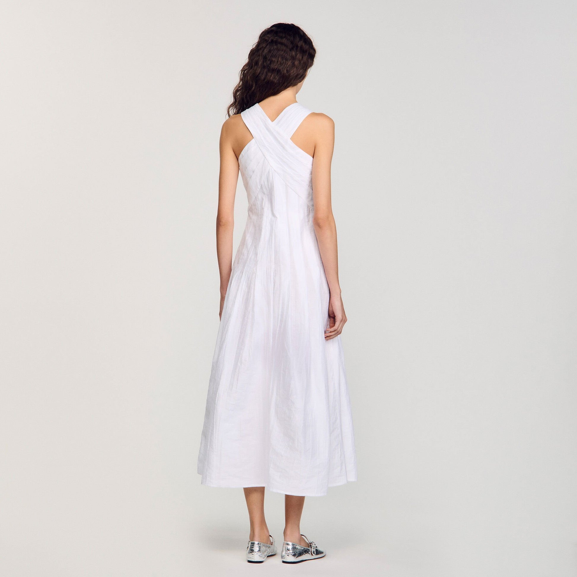 Sandro Wrap maxi dress White