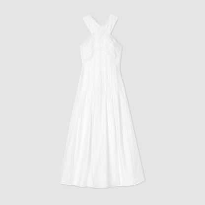 Sandro Wrap maxi dress White