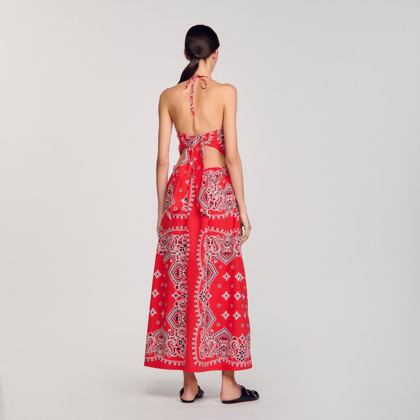 Sandro Bandana-print maxi dress Red / White