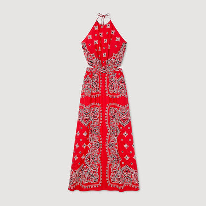 Sandro Bandana-print maxi dress Red / White