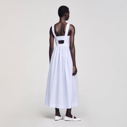 Sandro Maxi striped dress Ciel / Blanc