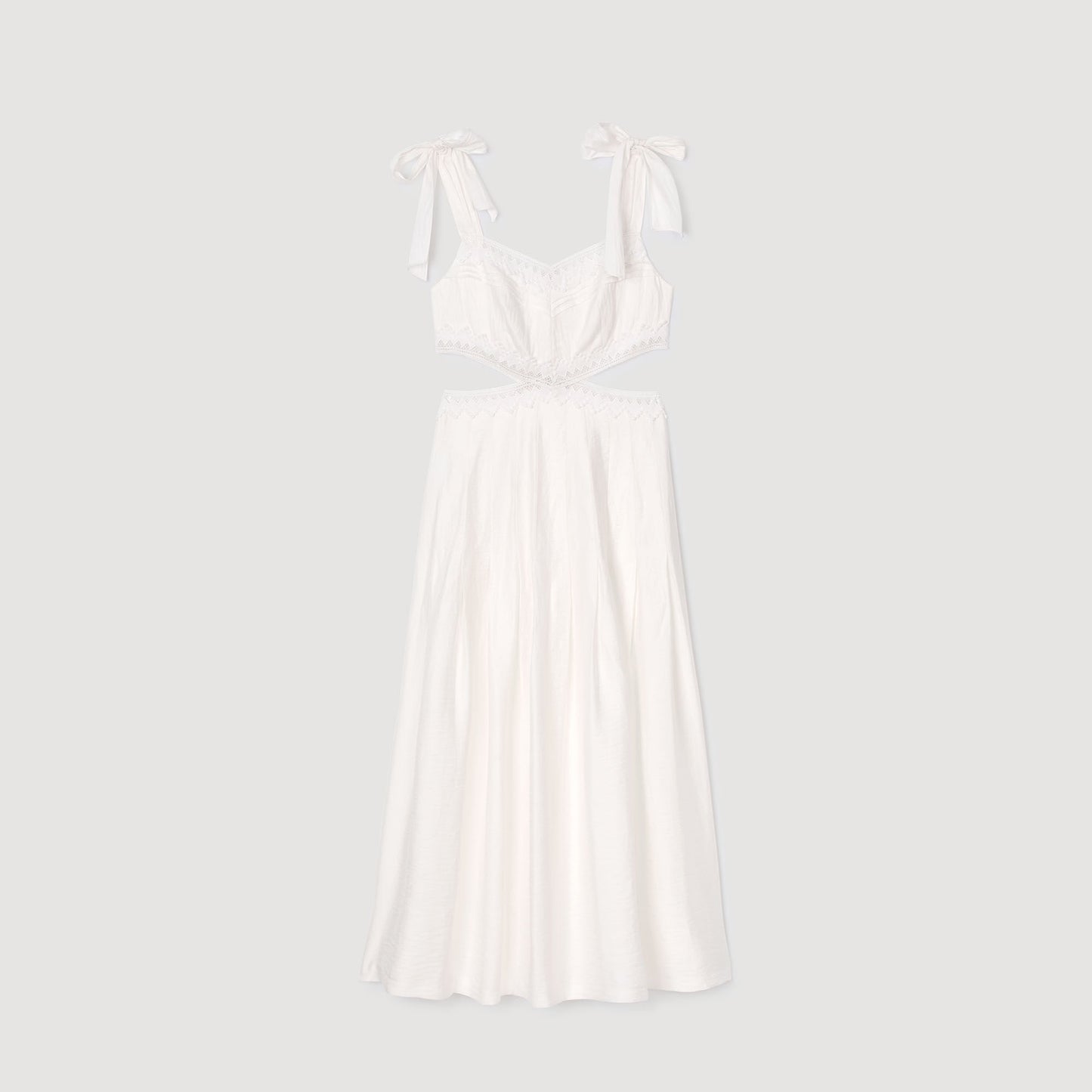 Sandro Lace trim maxi dress White